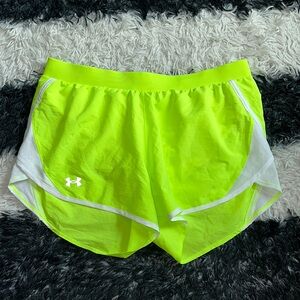 Under Armour Neon Yellow/Green Running Shorts, Large